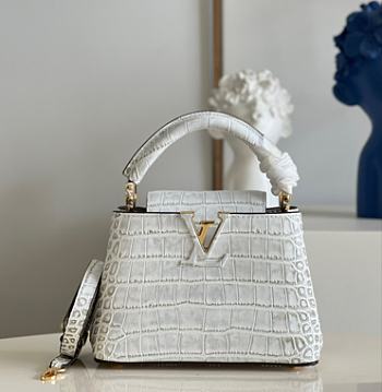 Louis Vuitton Capucines Mini White Size 21 x 14 x 8 cm