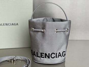 Balenciaga Canvas Bucket Bag Gray Size 21 x 18 x 15 cm