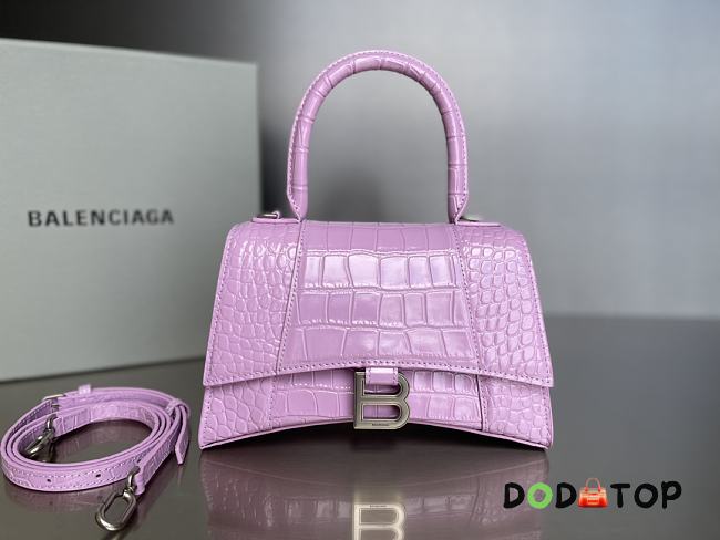 Balenciaga Hourglass Crocodile Pattern Pink Size 23 x 10 x 24 cm - 1