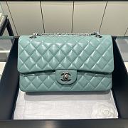 Chanel Flap Bag Lambskin Green Silver Hardware Size 25 cm - 1