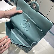 Chanel Flap Bag Lambskin Green Silver Hardware Size 25 cm - 6