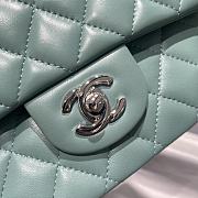 Chanel Flap Bag Lambskin Green Silver Hardware Size 25 cm - 2