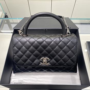 Chanel Coco Handle Bag Silver Hardware Size 18 x 29 x 12 cm