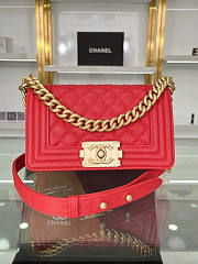 Chanel Boy Bag In Red Gold Hardware Size 20 cm - 1
