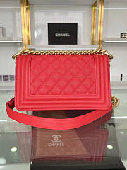 Chanel Boy Bag In Red Gold Hardware Size 20 cm - 5