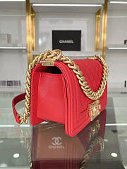 Chanel Boy Bag In Red Gold Hardware Size 20 cm - 4