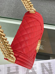 Chanel Boy Bag In Red Gold Hardware Size 20 cm - 2