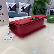 Chanel Boy Bag In Red Silver Hardware Size 25 cm - 6