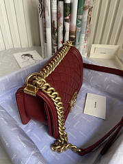 Chanel Boy Bag In Dark Red Gold Hardware Size 20 cm - 6