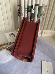 Chanel Boy Bag In Dark Red Gold Hardware Size 20 cm - 5