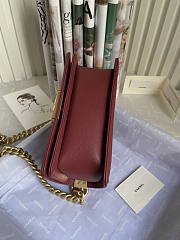 Chanel Boy Bag Cheveron In Dark Red Gold Hardware Size 20 cm - 5