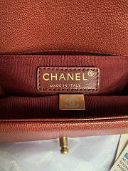 Chanel Boy Bag Cheveron In Dark Red Gold Hardware Size 20 cm - 4