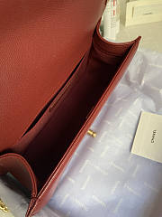 Chanel Boy Bag Cheveron In Dark Red Gold Hardware Size 25 cm - 4