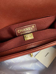 Chanel Boy Bag Cheveron In Dark Red Gold Hardware Size 25 cm - 2