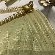 Chanel Boy Bag Caviar Green Gold Hardware Size 20 cm - 5