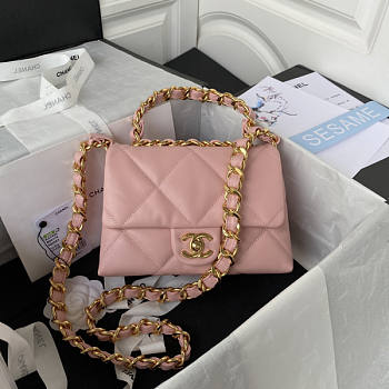 Chanel Flap Handle Bag Pink Size 20.5 x 15 x 8 cm