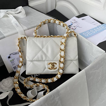 Chanel Flap Handle Bag White Size 20.5 x 15 x 8 cm