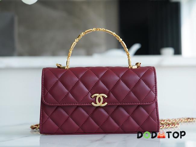Chanel Flap Bag Red Wine Size 10 x 18 x 4.5 cm - 1