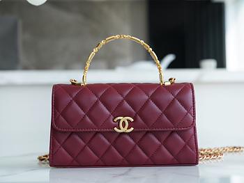 Chanel Flap Bag Red Wine Size 10 x 18 x 4.5 cm