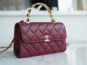 Chanel Flap Bag Red Wine Size 10 x 18 x 4.5 cm - 6