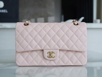 Chanel Flap Bag Lambskin Pink Gold Hardware Size 25 cm