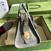 Gucci Small Canvas Top Handle Bag In Gray Leather Size 27 x 18 x 14 cm - 2