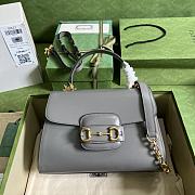 Gucci Horsebit 1955 Medium Handbag Grey Size 29 x 20 x 13 cm - 1