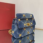 Valentino Denim Roman Stud Shoulder Bag Size 25 x 16 x 10 cm - 5