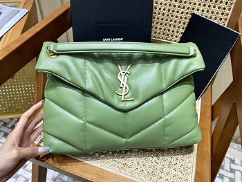 YSL Loulou Puffer Quilted Lambskin Bag Avocado Green Size 35 x 23 x 13.5 cm