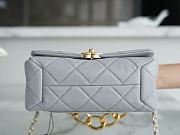 Chanel Lambskin Chain Flap Bag Grey Size 21 cm - 4