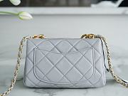 Chanel Lambskin Chain Flap Bag Grey Size 21 cm - 6