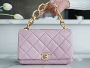 Chanel Lambskin Chain Flap Bag Pink Size 21 cm - 2
