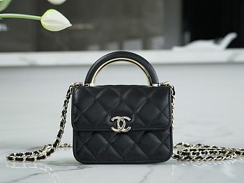 Chanel Handle Mini Waste Bag Black Size 12.5 cm
