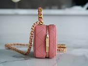 Chanel Mini Chain Cosmetic Bag Pink Size 14 × 9 × 6 cm - 5