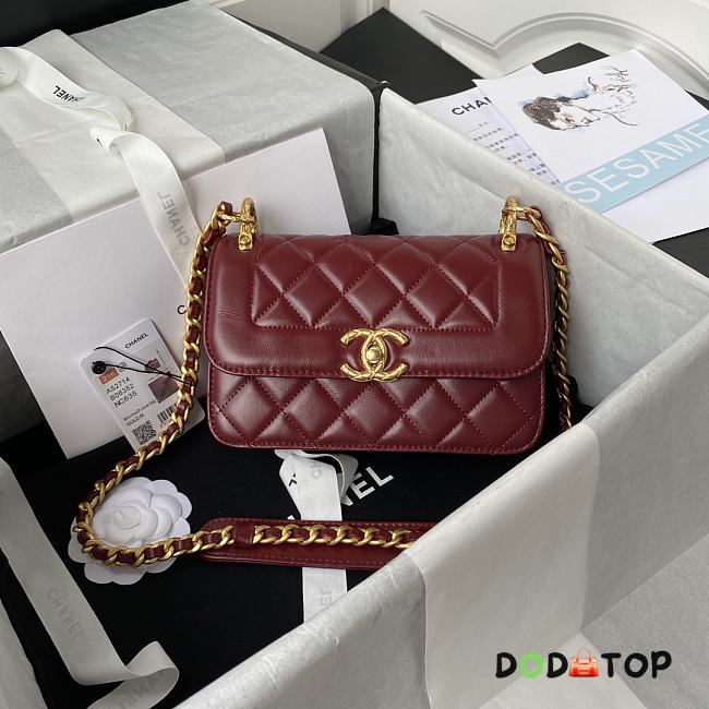 Chanel Vintage Flap Bag Red Size 12 × 20 × 6 cm - 1