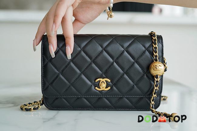 Chanel Woc Metal Ball Black Bag Size 12.3 x 19.2 x 3.5 cm - 1