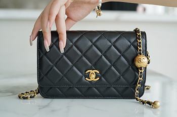 Chanel Woc Metal Ball Black Bag Size 12.3 x 19.2 x 3.5 cm