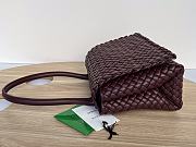 Botega Venata Patti Woven Handbag Dark Red Size 24 x 20 x 12 cm - 5