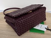 Botega Venata Patti Woven Handbag Dark Red Size 24 x 20 x 12 cm - 4