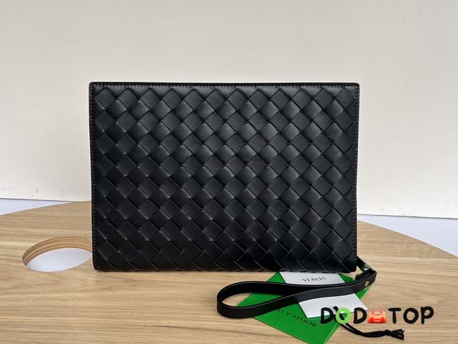 Botega Venata Woven Handbag Black Size 27.5 x 20.5 x 2 cm - 1
