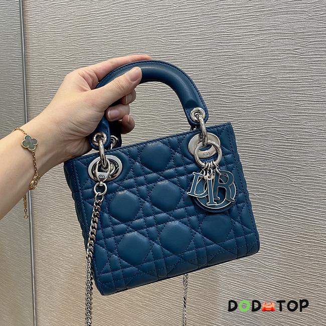 Dior Lady Ocean Blue Color Bag Size 17 cm - 1