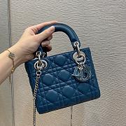 Dior Lady Ocean Blue Color Bag Size 17 cm - 1