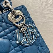 Dior Lady Ocean Blue Color Bag Size 17 cm - 6