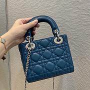 Dior Lady Ocean Blue Color Bag Size 17 cm - 4