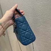 Dior Lady Ocean Blue Color Bag Size 17 cm - 5