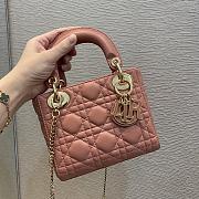 Dior Lady Peach Powder Color Bag Size 17 cm - 1