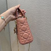 Dior Lady Peach Powder Color Bag Size 17 cm - 6