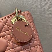 Dior Lady Peach Powder Color Bag Size 17 cm - 2