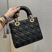 Dior Lady Black Color Bag New Size 20 cm - 2