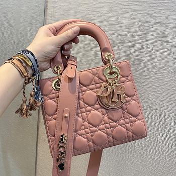 Dior Lady Pink Powder Color Bag New Size 20 cm